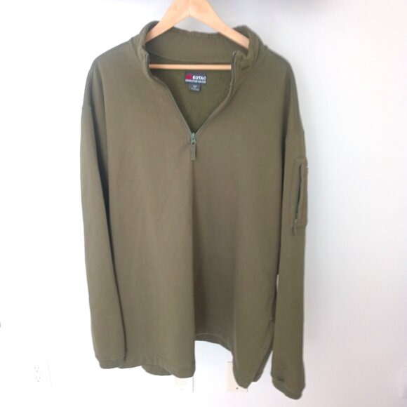 Men's Xl 1/4 Zip Tactical Shooting Pullover Olive Green - Picture 1 of 9